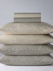 The Set Set of 2 Natural/Stripe Pillowcase and Fitted Sheet - Image 1 of 6