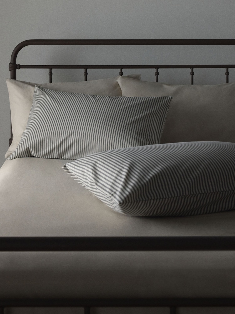 The Set Set of 2 Natural/Stripe Pillowcase and Fitted Sheet - Image 2 of 6 The Set Set of 2 Natural/Stripe Pillowcase and Fitted Sheet - Image 2 of 6