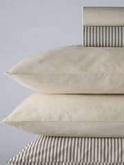 The Set Set of 2 Natural/Stripe Pillowcase and Fitted Sheet - Image 6 of 6
