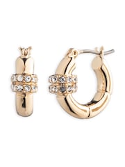 Lauren Ralph Lauren Gold Tone Pavé Hoop Earrings - Image 1 of 1