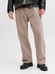 JACK & JONES Brown Baggy Fit Alex Worker Trousers - Image 1 of 5