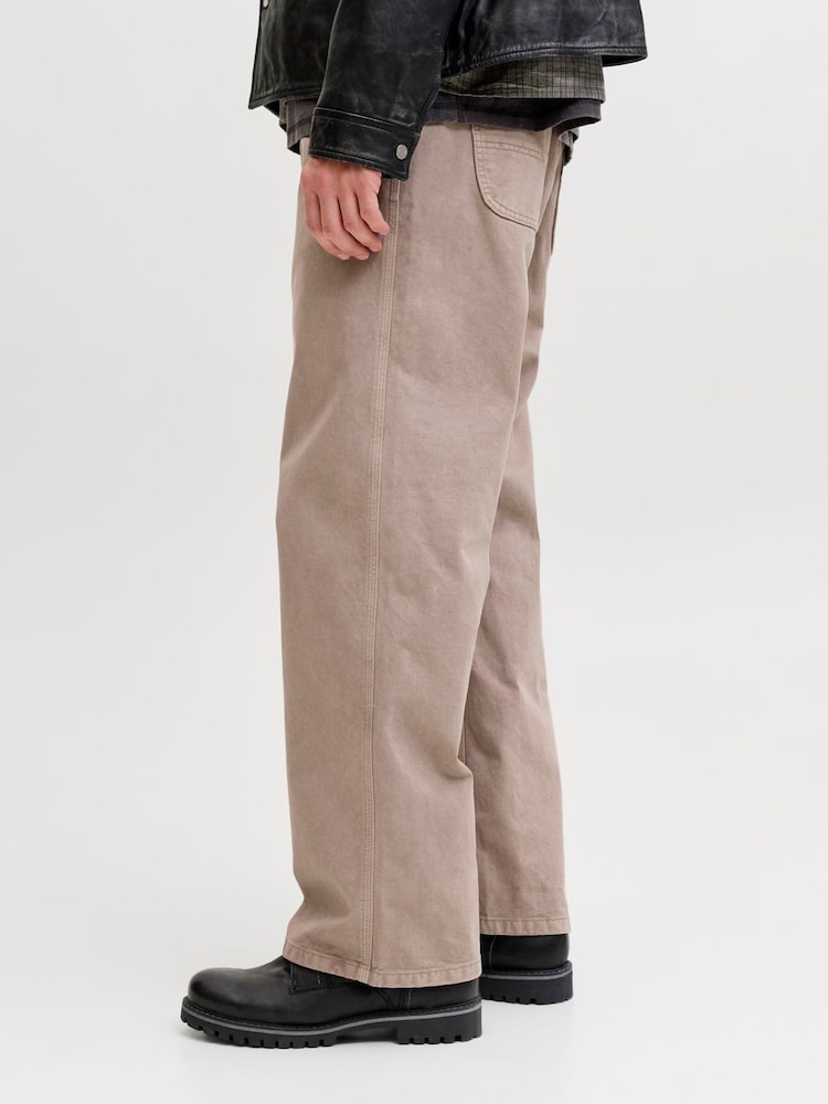 JACK & JONES Brown Baggy Fit Alex Worker Trousers - Image 2 of 5