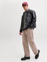 JACK & JONES Brown Baggy Fit Alex Worker Trousers - Image 4 of 5