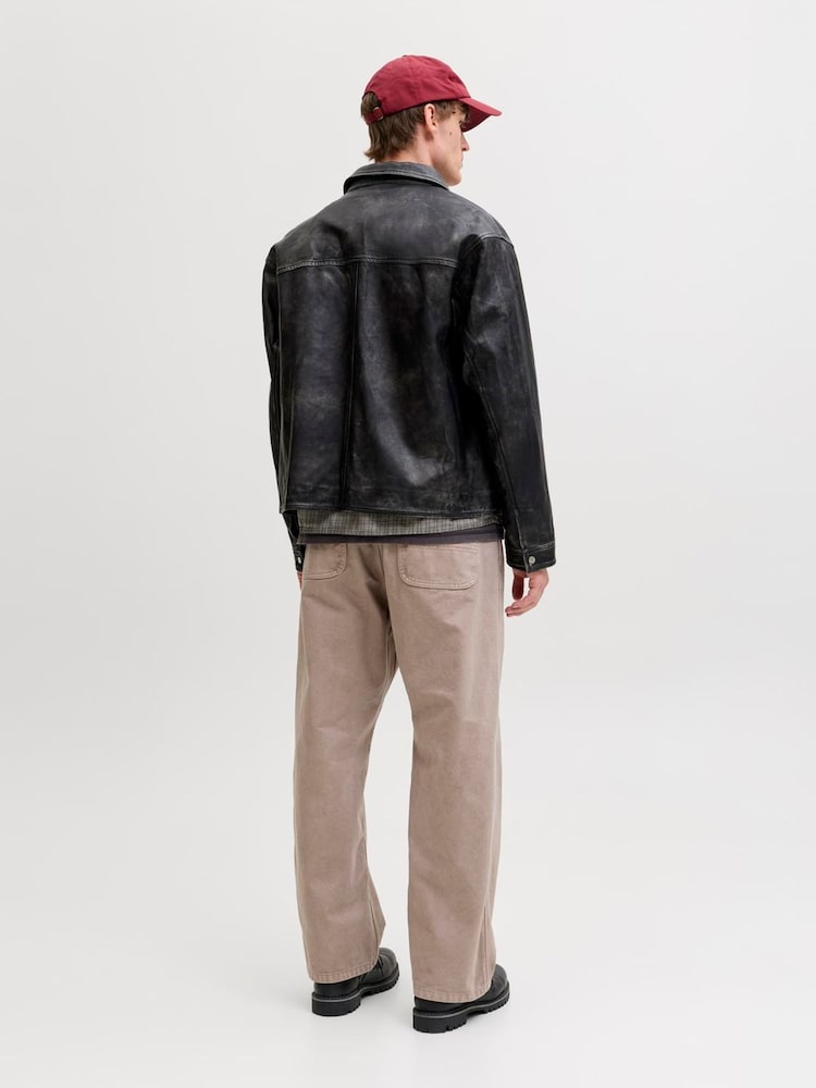 JACK & JONES Brown Baggy Fit Alex Worker Trousers - Image 5 of 5