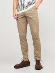 JACK & JONES Brown Relaxed Fit Chino Trousers - Image 1 of 5