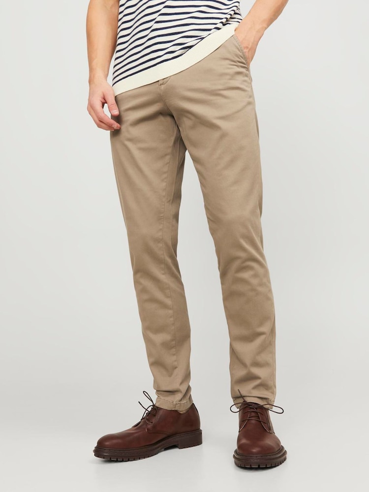 JACK & JONES Brown Relaxed Fit Chino Trousers - Image 1 of 5