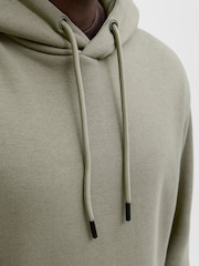 JACK & JONES Olive Green Relaxed Fit Plain Hoodie - Image 5 of 6