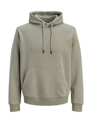 JACK & JONES Olive Green Relaxed Fit Plain Hoodie - Image 6 of 6