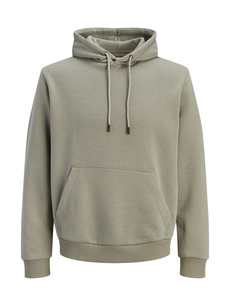JACK & JONES Olive Green Relaxed Fit Plain Hoodie - Image 6 of 6 JACK & JONES Olive Green Relaxed Fit Plain Hoodie - Image 6 of 6