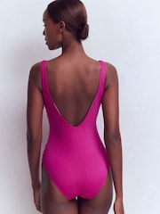 Boden Pink Cross Wrap Swimsuit - Image 3 of 6