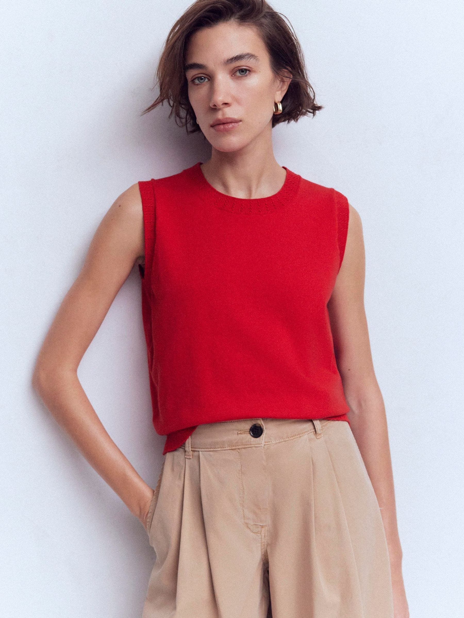Buy Boden Red Emilia Cotton Crew Neck Tank from Next USA