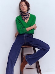 Boden סוודר כותנה עם צווארון וי, דגם Emilia - תמונה 4 מתוך 6