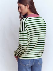 Boden סוודר כותנה עם פנל כפתורים בצווארון, דגם Lara - תמונה 3 מתוך 6