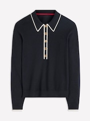 Boden Blue Liz Henley Jumper - Image 5 of 6