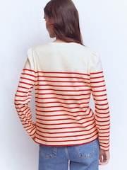 Boden Cream Button Shoulder Mariner T-Shirt - Image 3 of 6