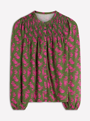 Boden Green Mya Smocked Jersey Shirt - Image 5 of 5