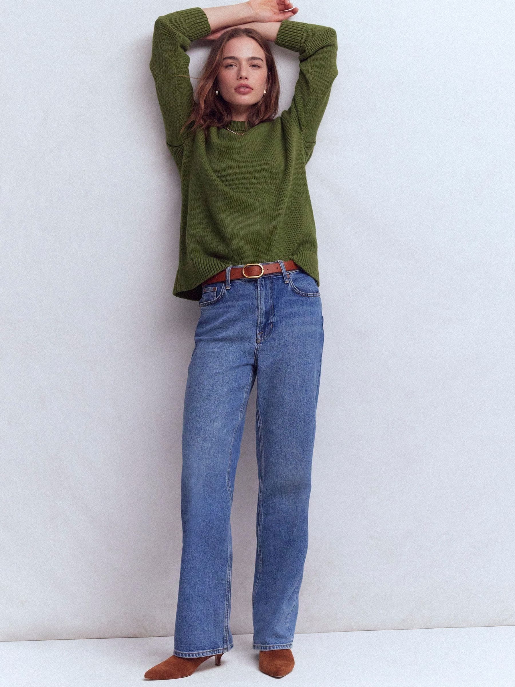Buy Boden Green Lucy Oversized Cotton Jumper from the Next UK