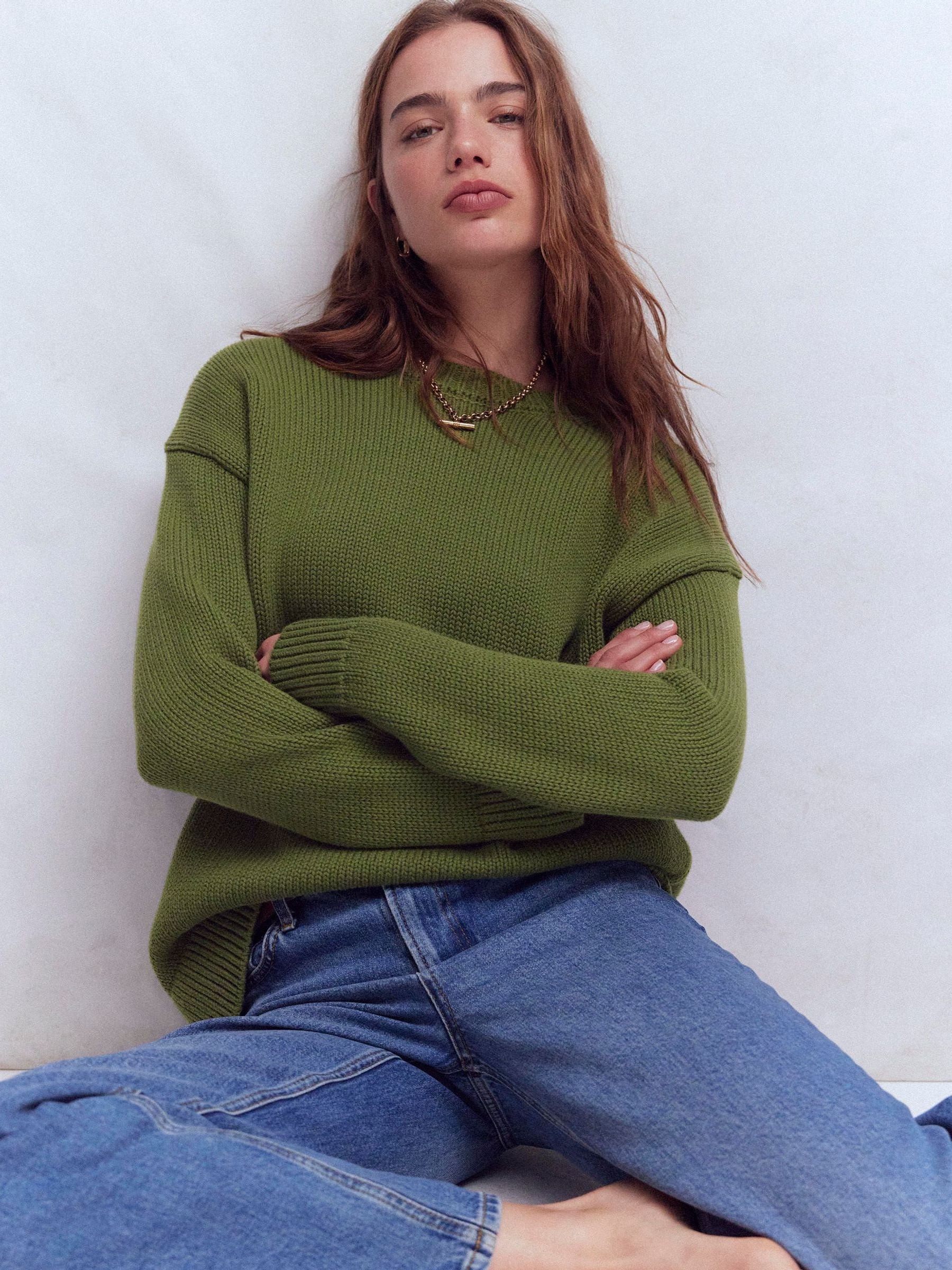 Buy Boden Green Lucy Oversized Cotton Jumper from the Next UK