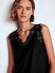 Boden Black Silk-blend Lace Trim Camisole - Image 2 of 6