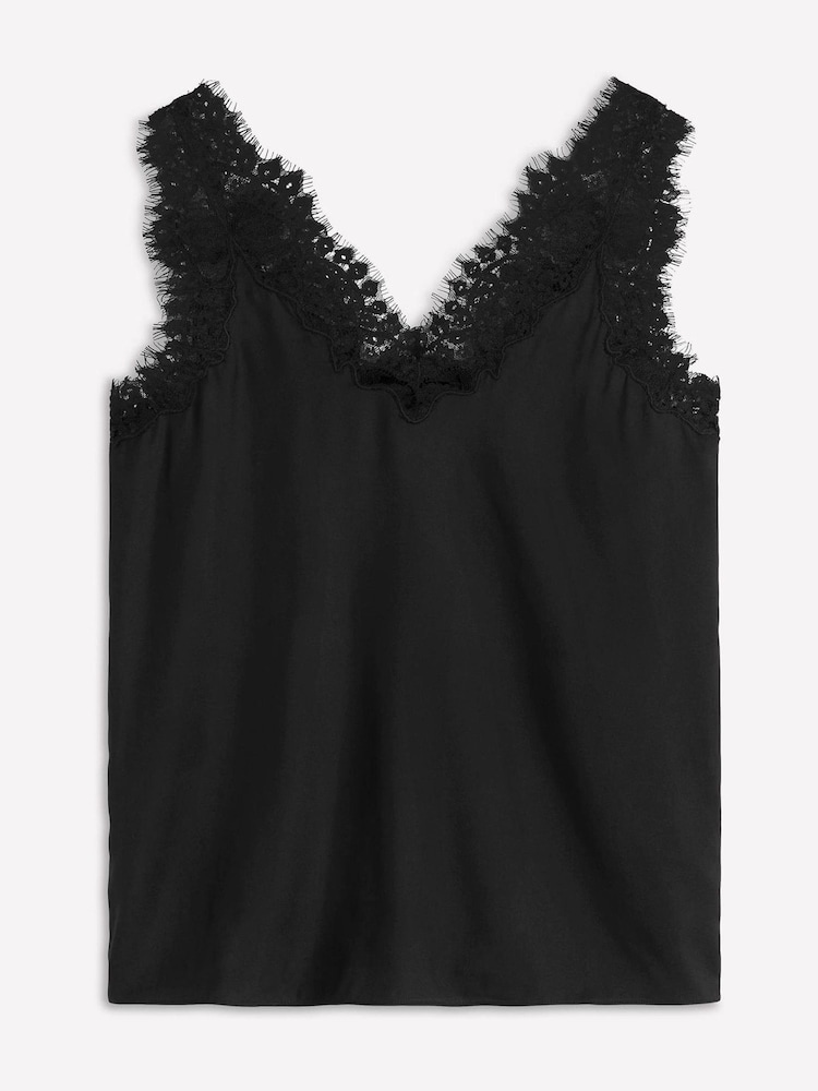 Boden Black Silk-blend Lace Trim Camisole - Image 6 of 6