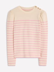 Boden Pink Button Shoulder Mariner T-Shirt - Image 4 of 4