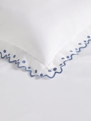 Nina Campbell Mid Blue Jester Scallop Spot 200 Thread Count Duvet Cover and Pillowcase Set - Image 3 of 5