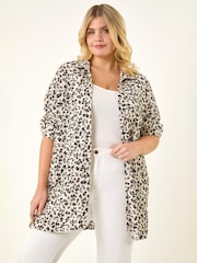 Roman Black Curve Floral Textured Shirt - Image 4 of 5