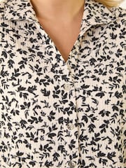 Roman Black Curve Floral Textured Shirt - Image 5 of 5