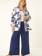 Roman Blue Curve Textured Geometric Shirt - Image 4 of 5