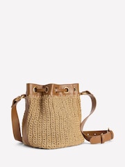 Boden Cream Mini Straw Bucket Bag - Image 3 of 5