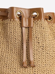 Boden Cream Mini Straw Bucket Bag - Image 5 of 5
