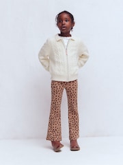 Boden Brown Ribbed Flared Leggings - Image 2 of 6