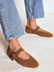 Boden Brown Kylie Flat Buckle Mary Janes - Image 1 of 5