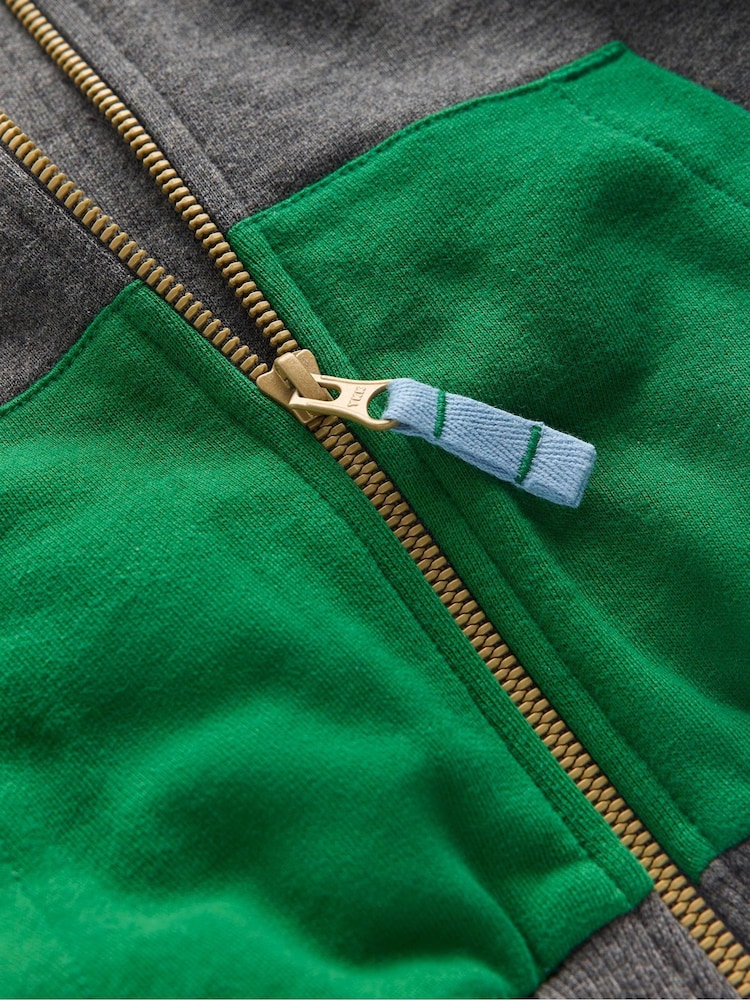 Boden Grey Colourblock Zip-through Hoodie - Image 3 of 3 Boden Grey Colourblock Zip-through Hoodie - Image 3 of 3