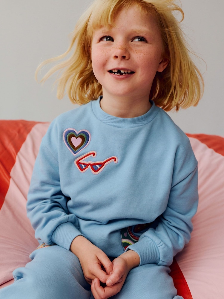 Boden Blue Bobbie Appliqué Sweatshirt - Image 1 of 4