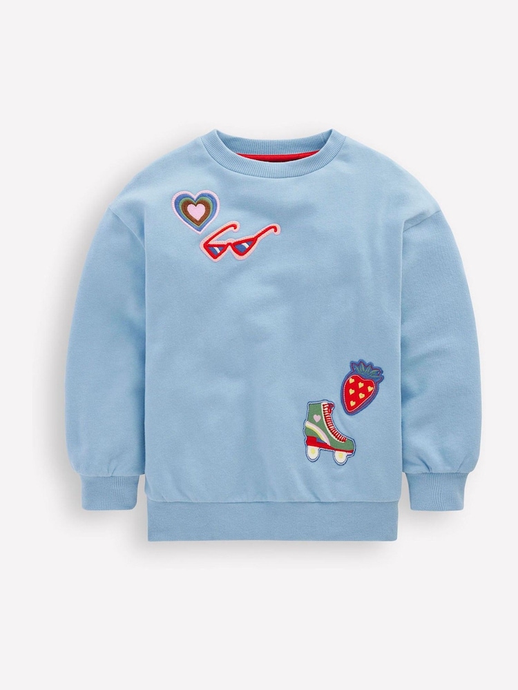 Boden Blue Bobbie Appliqué Sweatshirt - Image 2 of 4