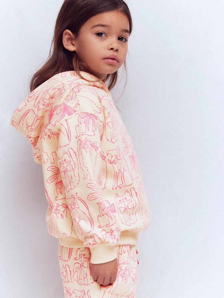 Boden Cream Printed Hoodie - Image 1 of 4 Boden Cream Printed Hoodie - Image 1 of 4