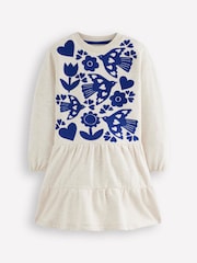 Boden Cream Drop Waist Sweatshirt Dress - Image 1 of 3