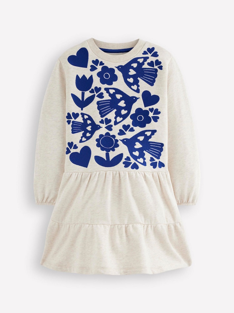 Boden Cream Drop Waist Sweatshirt Dress - Image 1 of 3