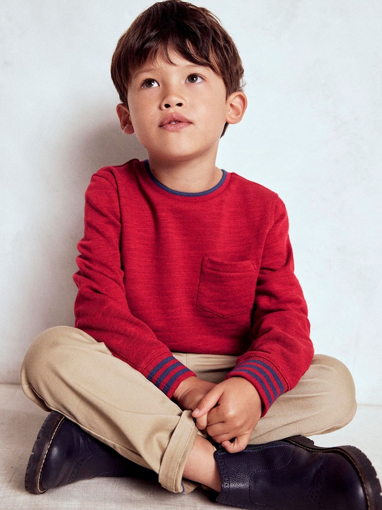 Boden Red Cosy Mid-weight T-Shirt - Image 1 of 6 Boden Red Cosy Mid-weight T-Shirt - Image 1 of 6