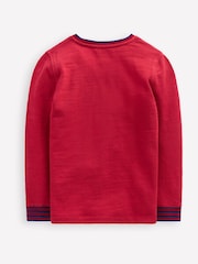 Boden Red Cosy Mid-weight T-Shirt - Image 5 of 6