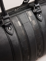 Ted Baker Black Waylin House Check Pu Holdall Bag - Image 2 of 5