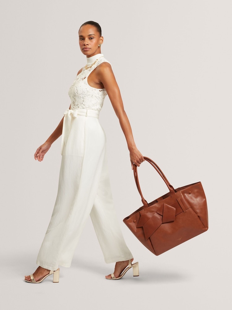 Ted Baker Brown Knot Bow Extra Large Tote Bag - Image 1 of 5