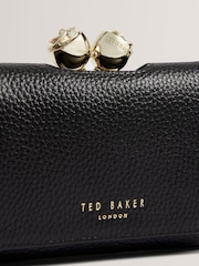 Ted Baker Black Roosa Rose Detail Leather Small Bobble Purse - Image 2 of 4