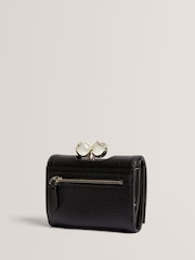Ted Baker Black Roosa Rose Detail Leather Small Bobble Purse - Image 3 of 4