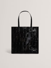 Ted Baker Black Vannda Croc Effect Large Icon Bag - Image 1 of 5