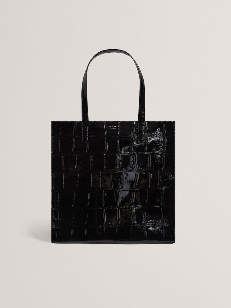 Ted Baker Black Vannda Croc Effect Large Icon Bag - Image 1 of 5