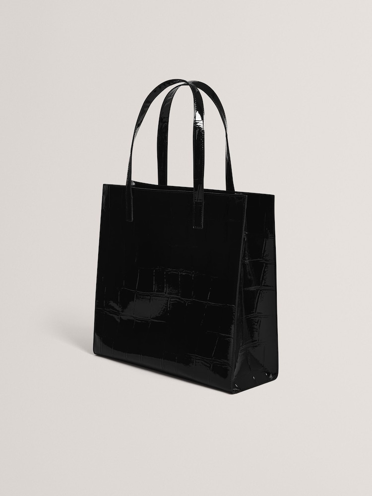 Ted Baker Black Vannda Croc Effect Large Icon Bag - Image 2 of 5