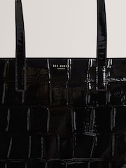 Ted Baker Black Vannda Croc Effect Large Icon Bag - Image 4 of 5