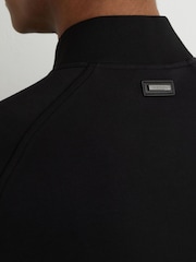 Reiss Black Rami Quilted Hybrid Bomber Jacket - Image 4 of 6